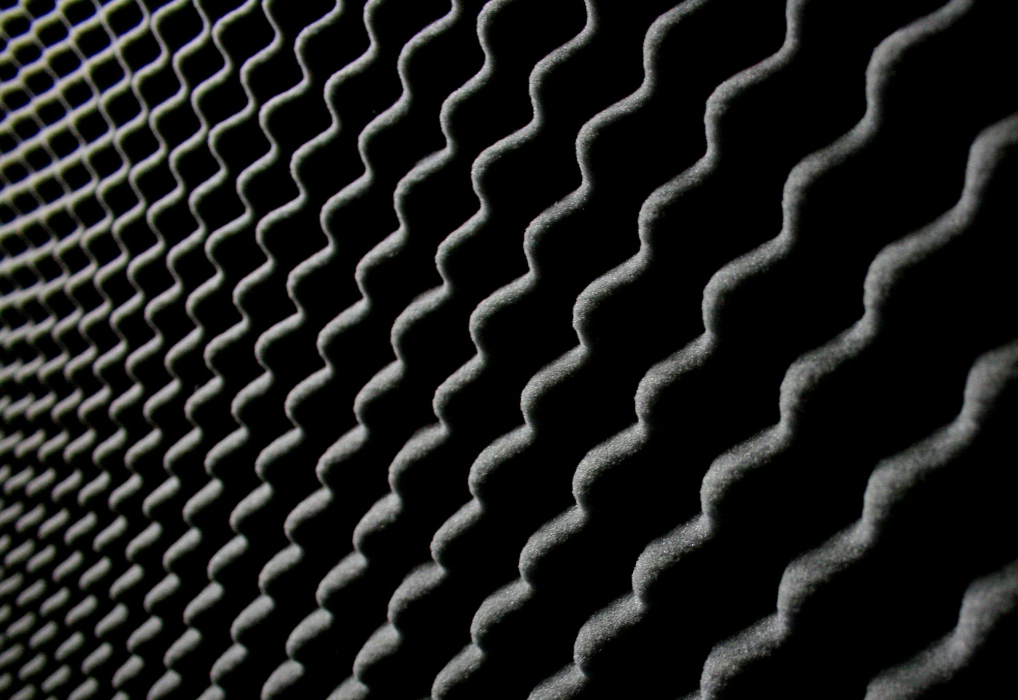 Close up of sound absorbers in studio