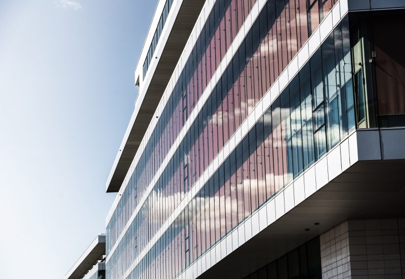 Facade of the new hospital Nya Karolinska in Stockholm